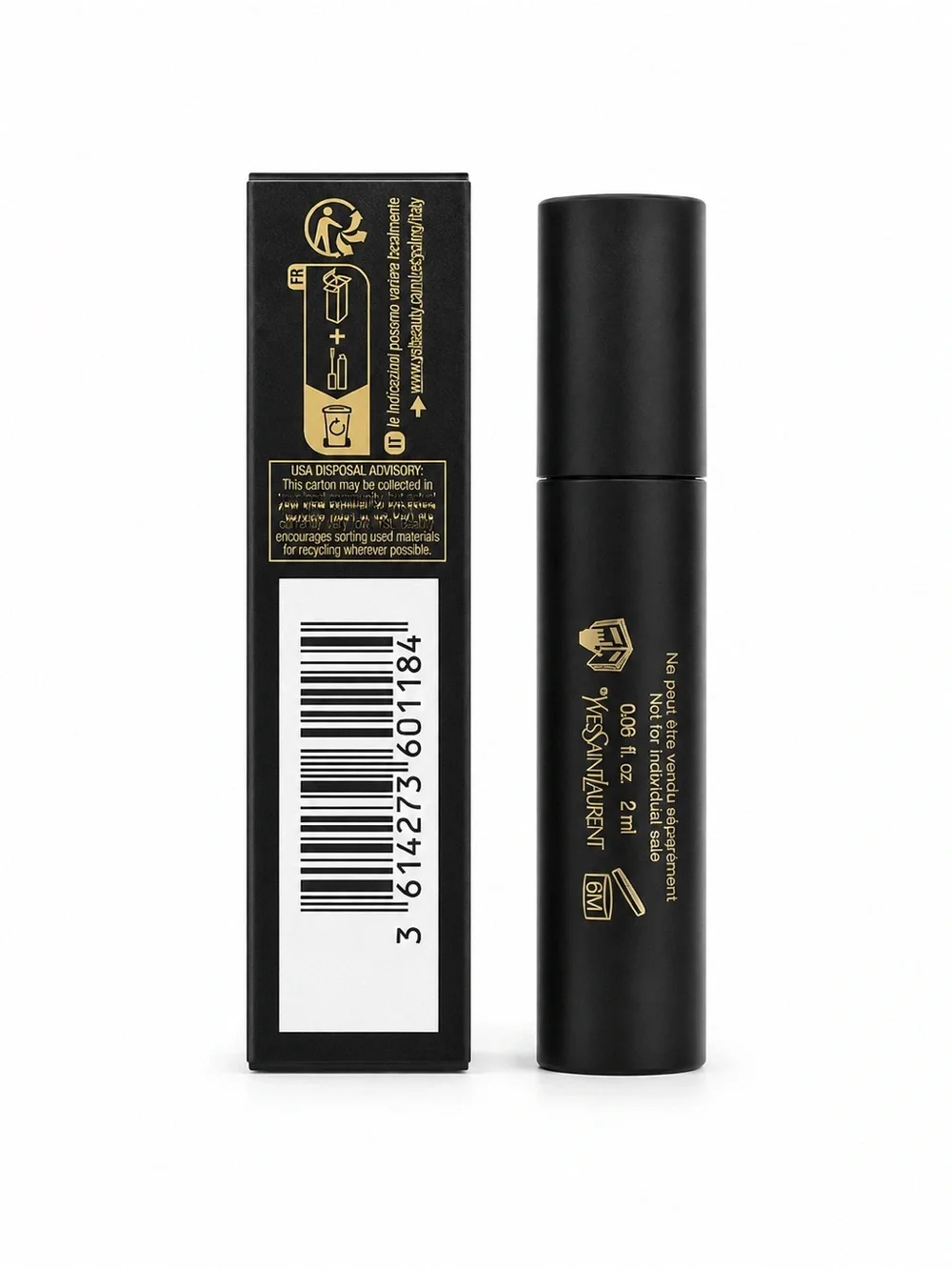 YSL Lash Clash Mascara Mini 0.06 oz 2mL Noir Black #1 New Travel Size